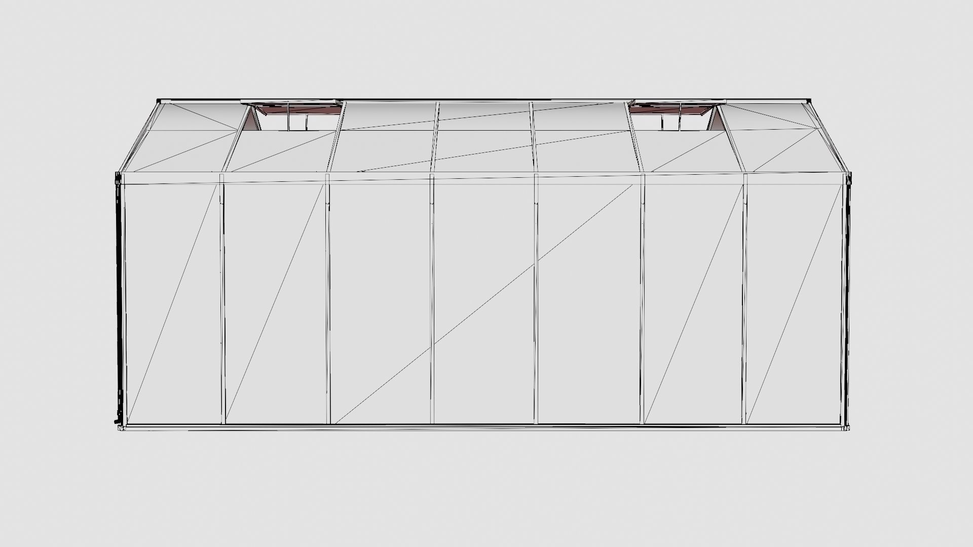 Greenhouse Poseidon 13800 Glass Black Low-poly 3D model_8