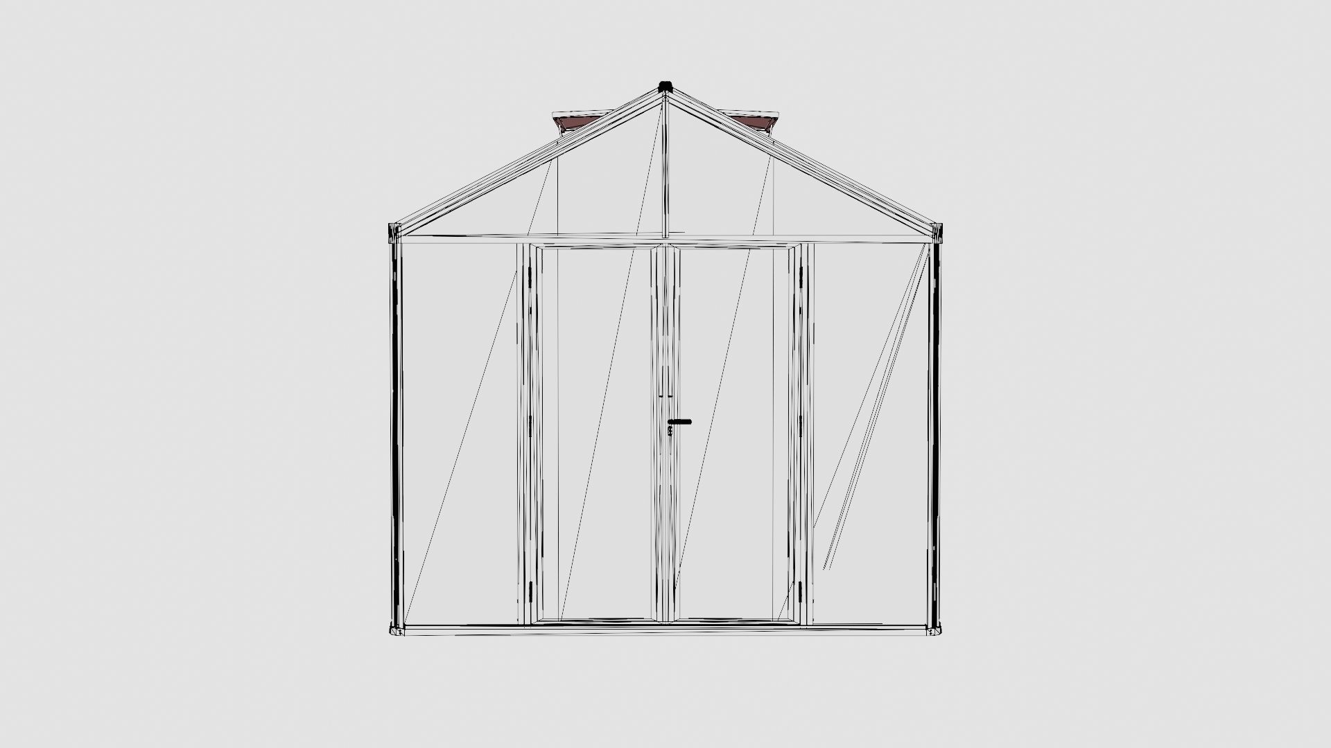 Greenhouse Poseidon 13800 Glass Black Low-poly 3D model_6