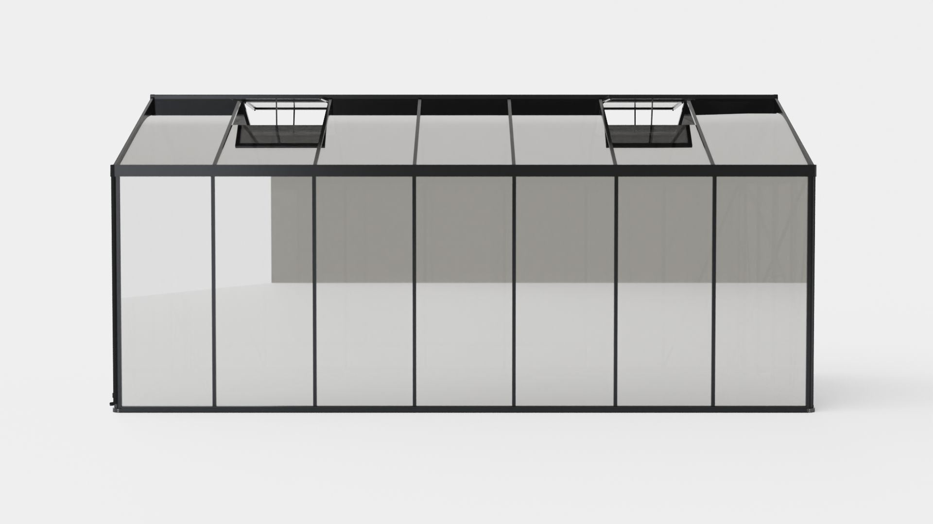 Greenhouse Poseidon 13800 Glass Black Low-poly 3D model_2