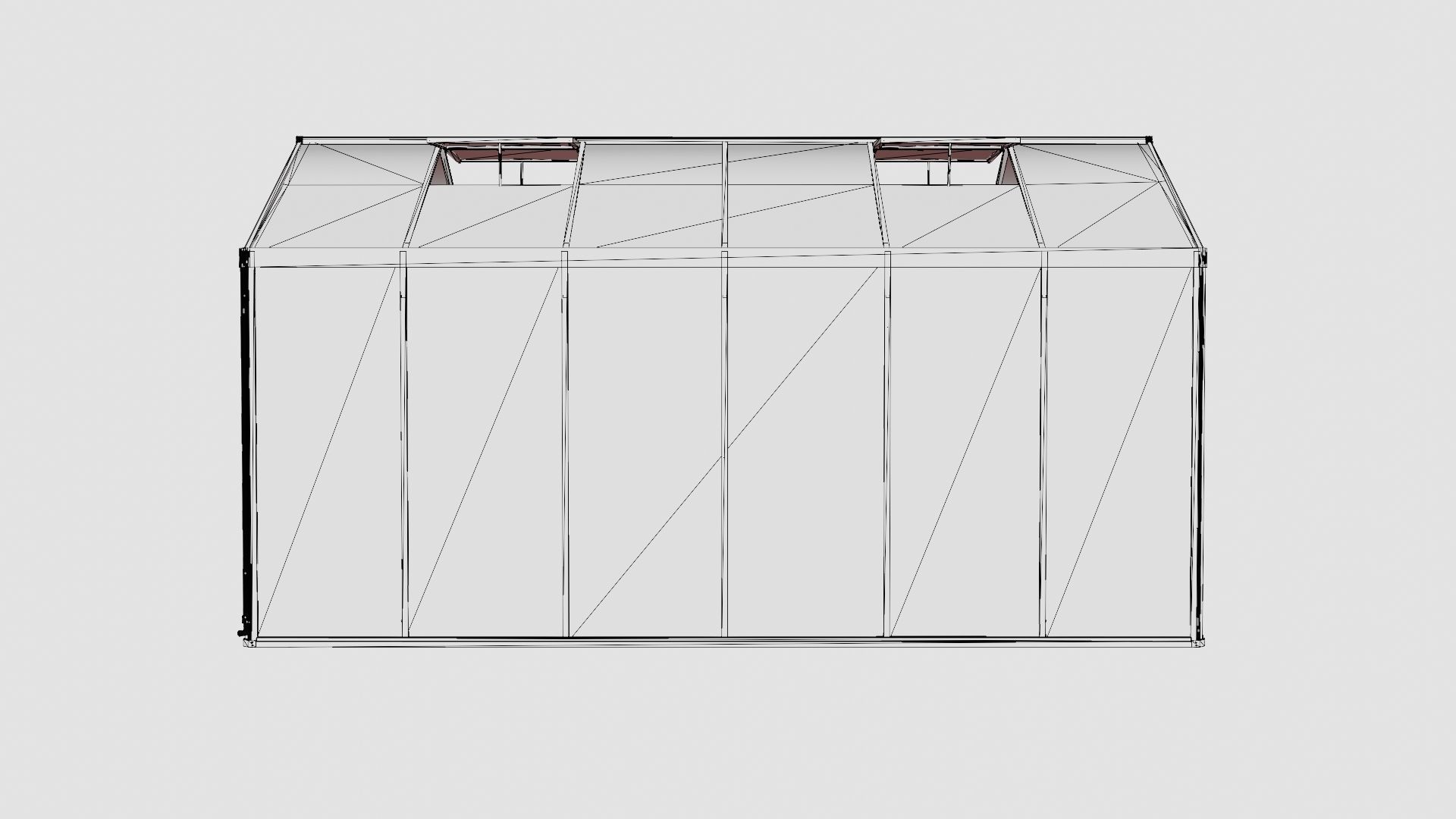 Greenhouse Poseidon 11900 Glass Black Low-poly 3D model_8