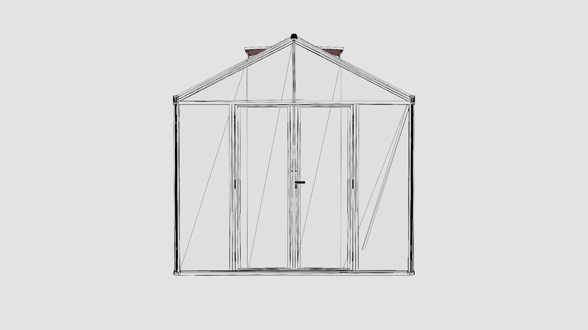 Greenhouse Poseidon 11900 Glass Black Low-poly 3D model_6