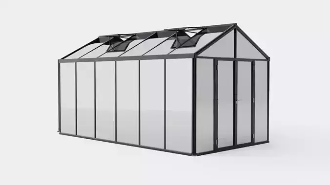 Greenhouse Poseidon 11900 Glass Black Low-poly 3D model