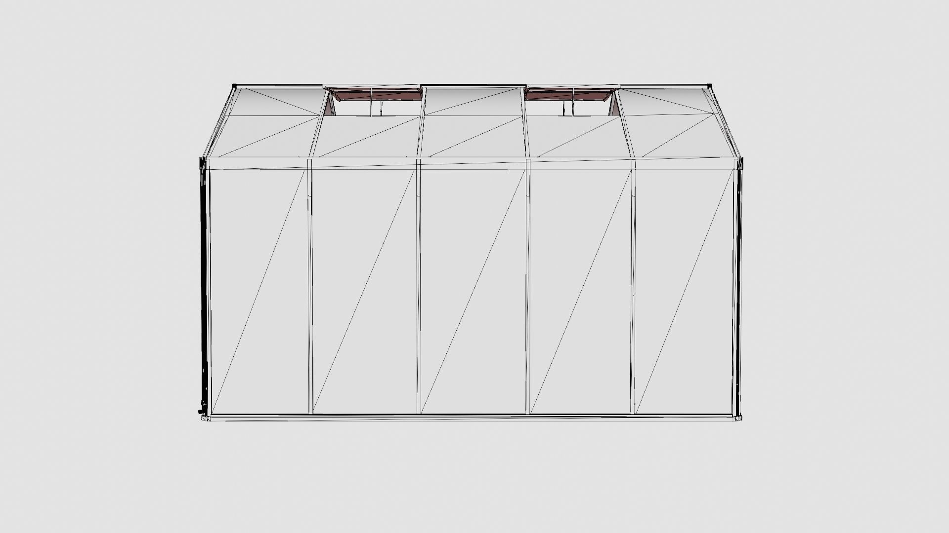 Greenhouse Poseidon 10000 Glass Black Low-poly 3D model_8