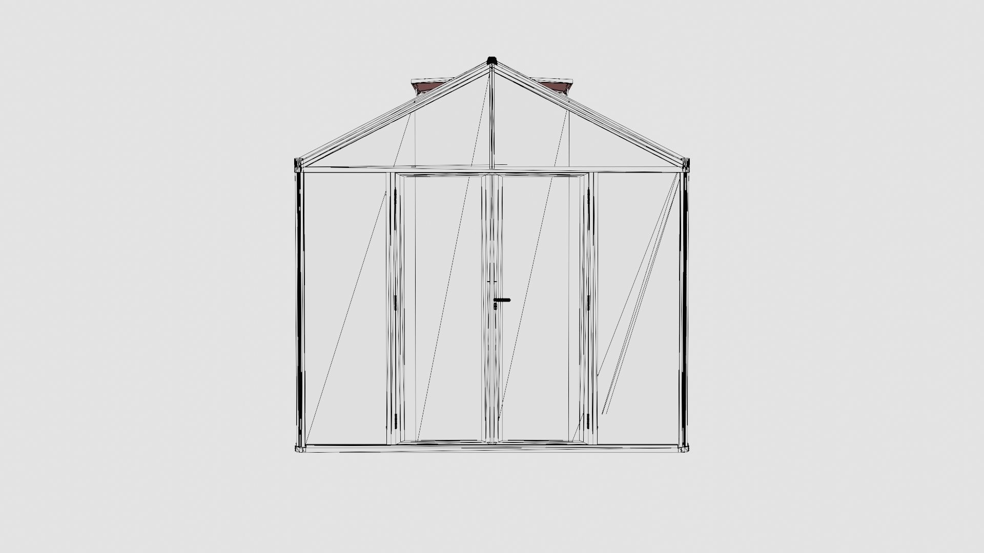 Greenhouse Poseidon 10000 Glass Black Low-poly 3D model_6