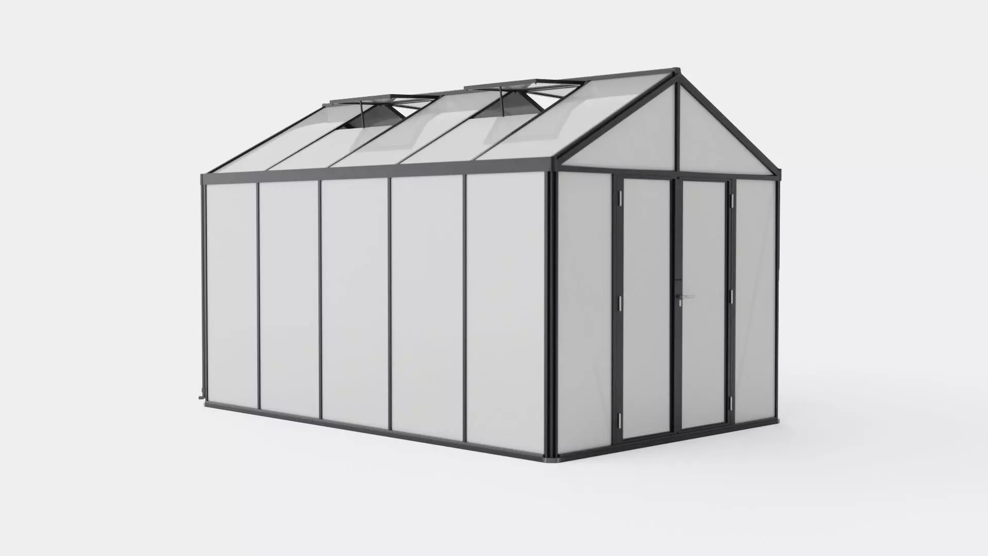 Greenhouse Poseidon 10000 Glass Black Low-poly 3D model_0