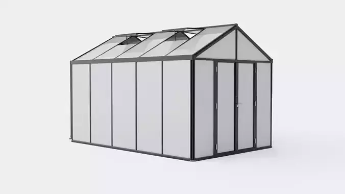 Greenhouse Poseidon 10000 Glass Black Low-poly 3D model Greenhouse Poseidon 10000 Glass Black Low-poly 3D model