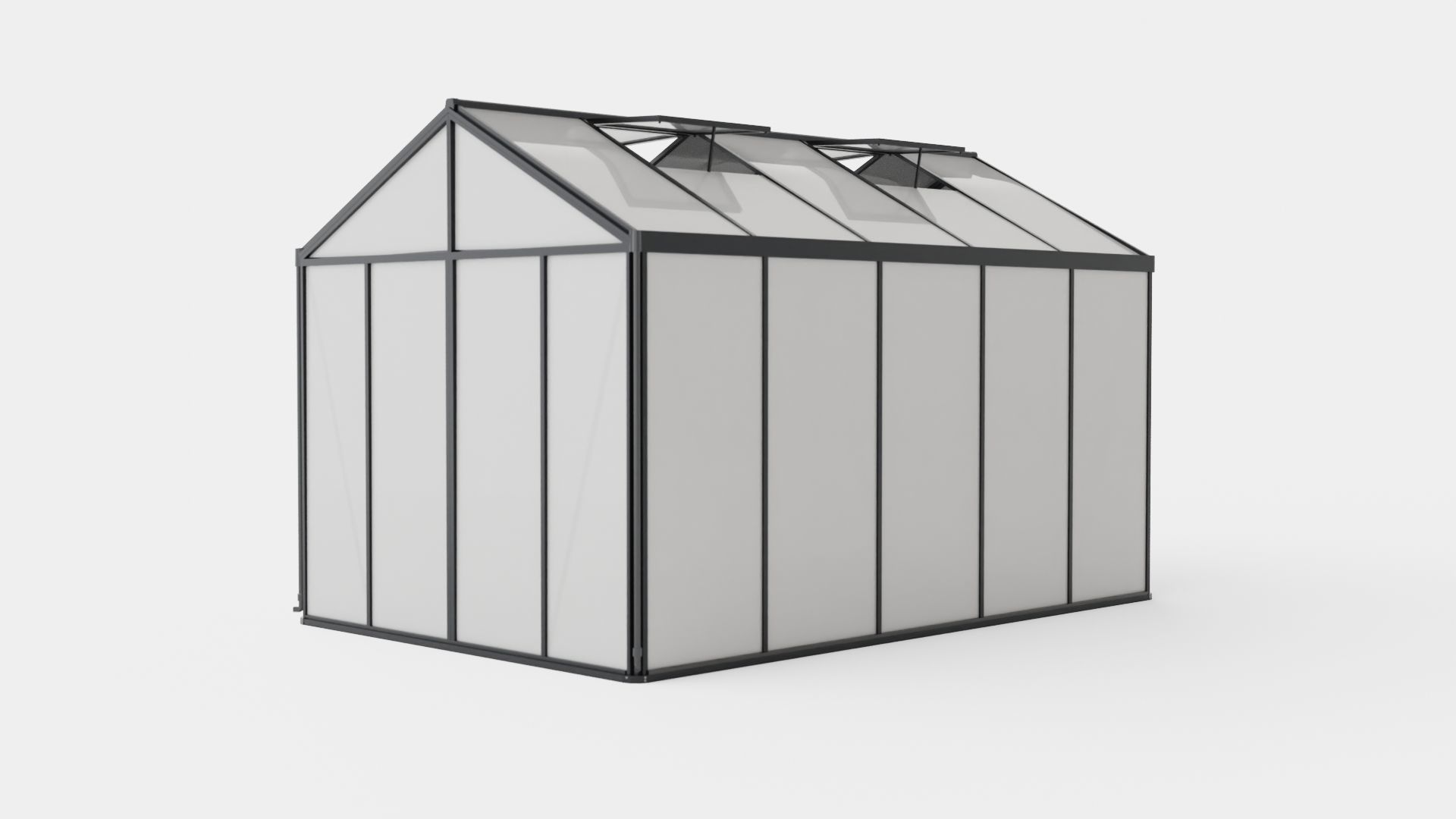 Greenhouse Poseidon 10000 Glass Black Low-poly 3D model_3