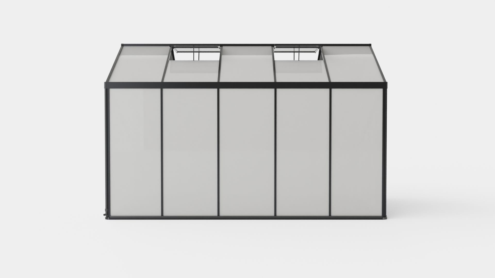 Greenhouse Poseidon 10000 Glass Black Low-poly 3D model_2