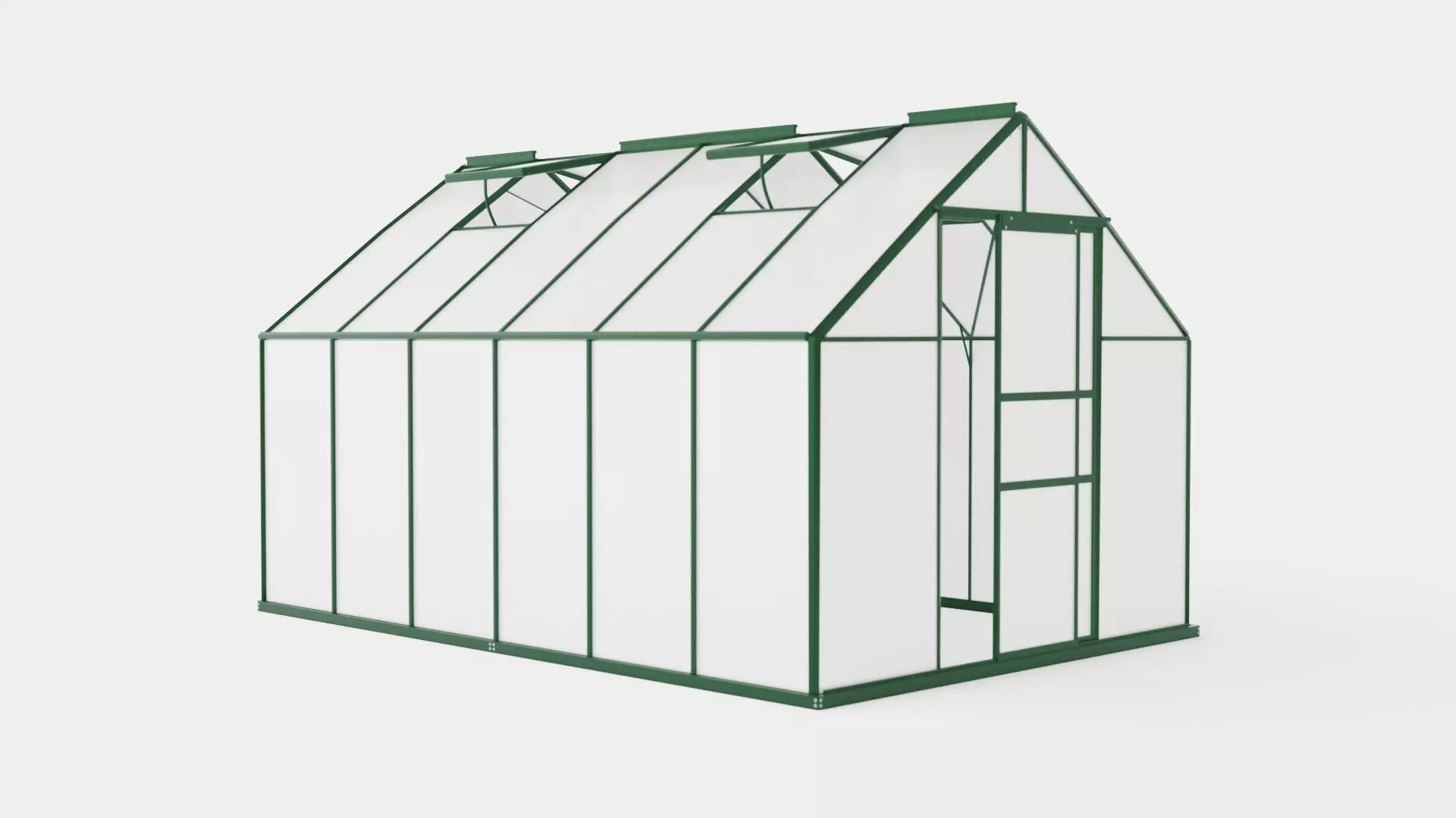 Greenhouse Merkur 9900 Poly Green Low-poly 3D model_0