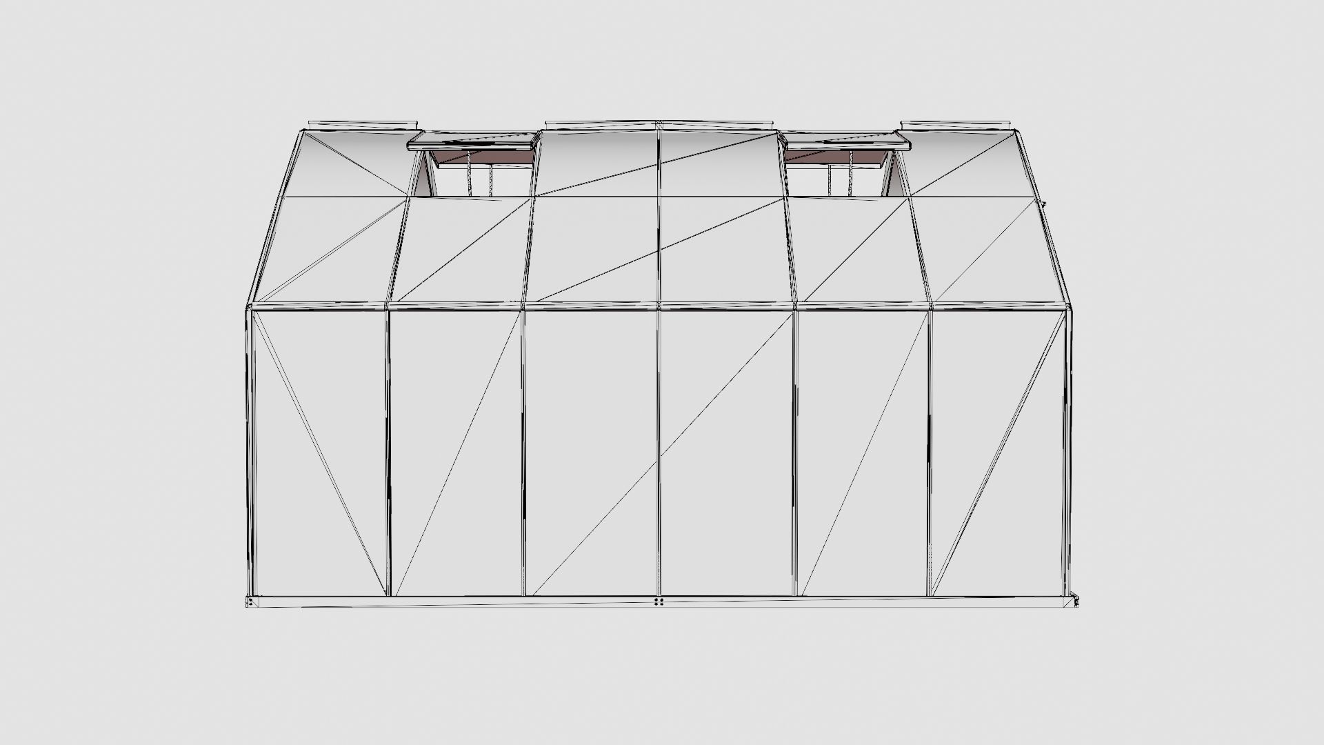 Greenhouse Merkur 9900 Poly ALU Low-poly 3D model_8