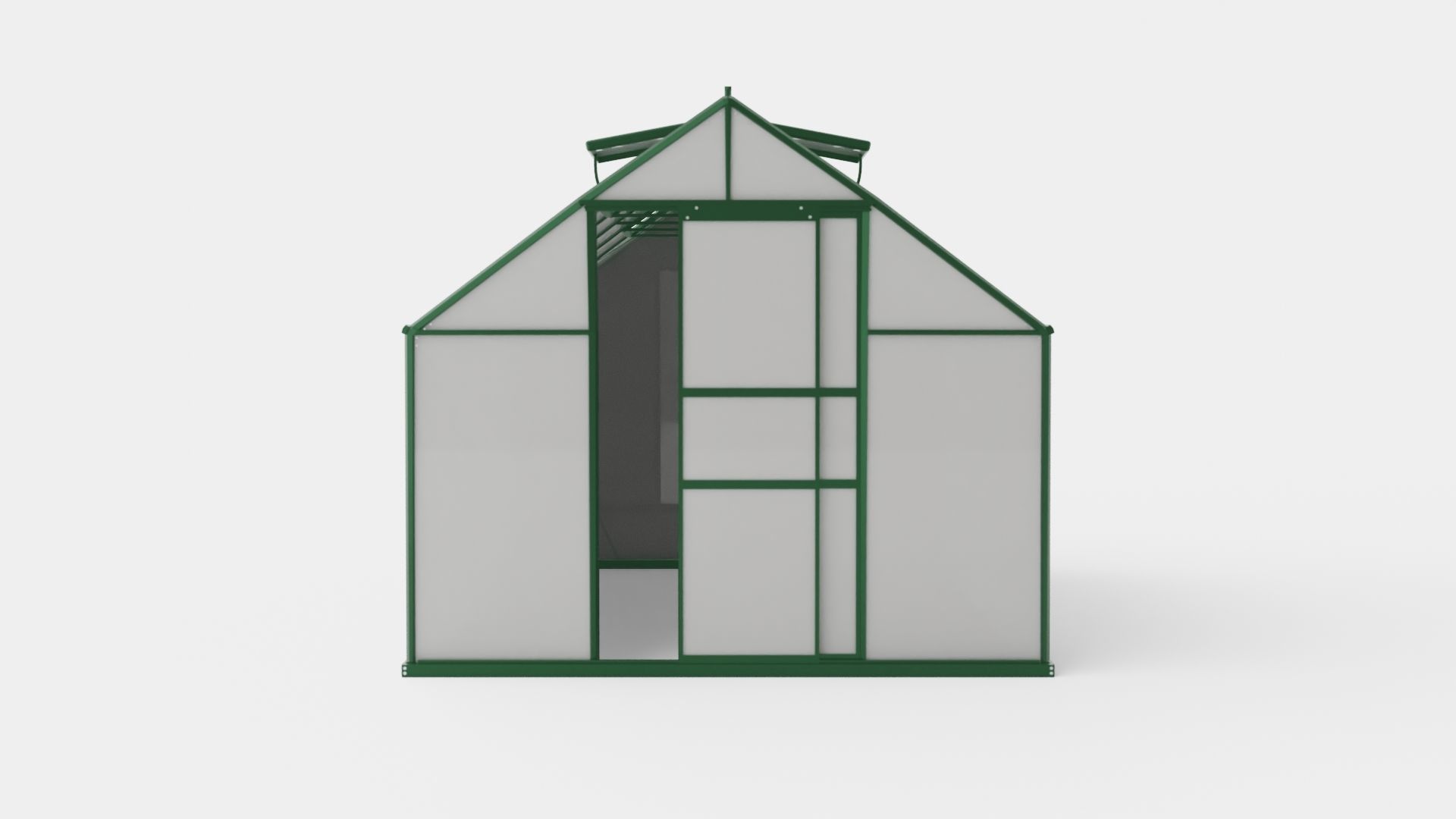 Greenhouse Merkur 9900 Glass Green Low-poly 3D model_1