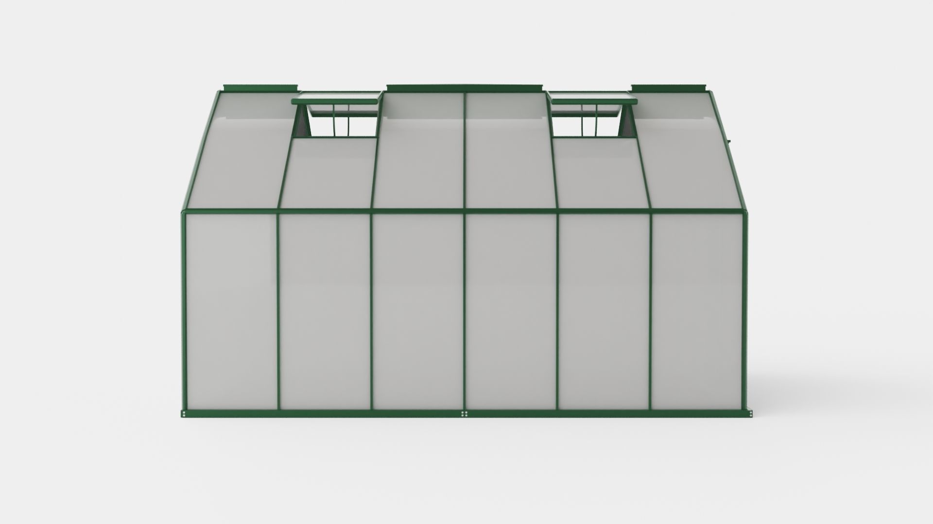Greenhouse Merkur 9900 Glass Green Low-poly 3D model_2