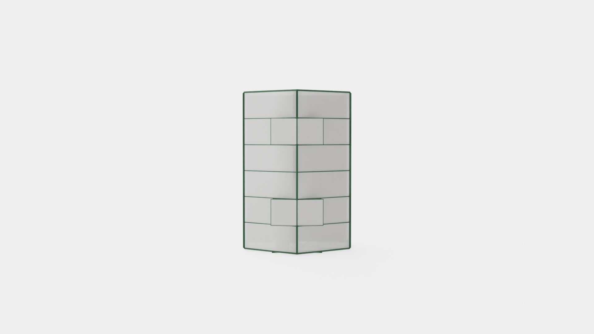 Greenhouse Merkur 9900 Glass Green Low-poly 3D model_5