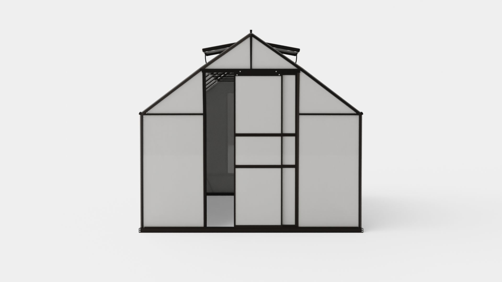 Greenhouse Merkur 9900 Glass Black Low-poly 3D model_1