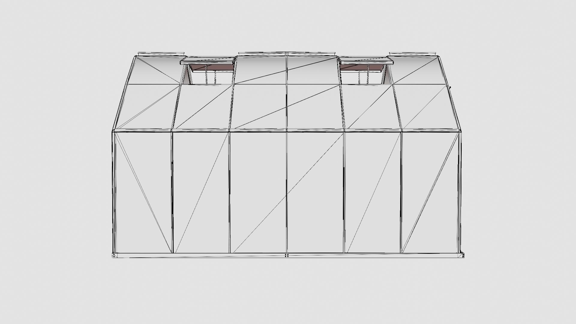 Greenhouse Merkur 9900 Glass Black Low-poly 3D model_8