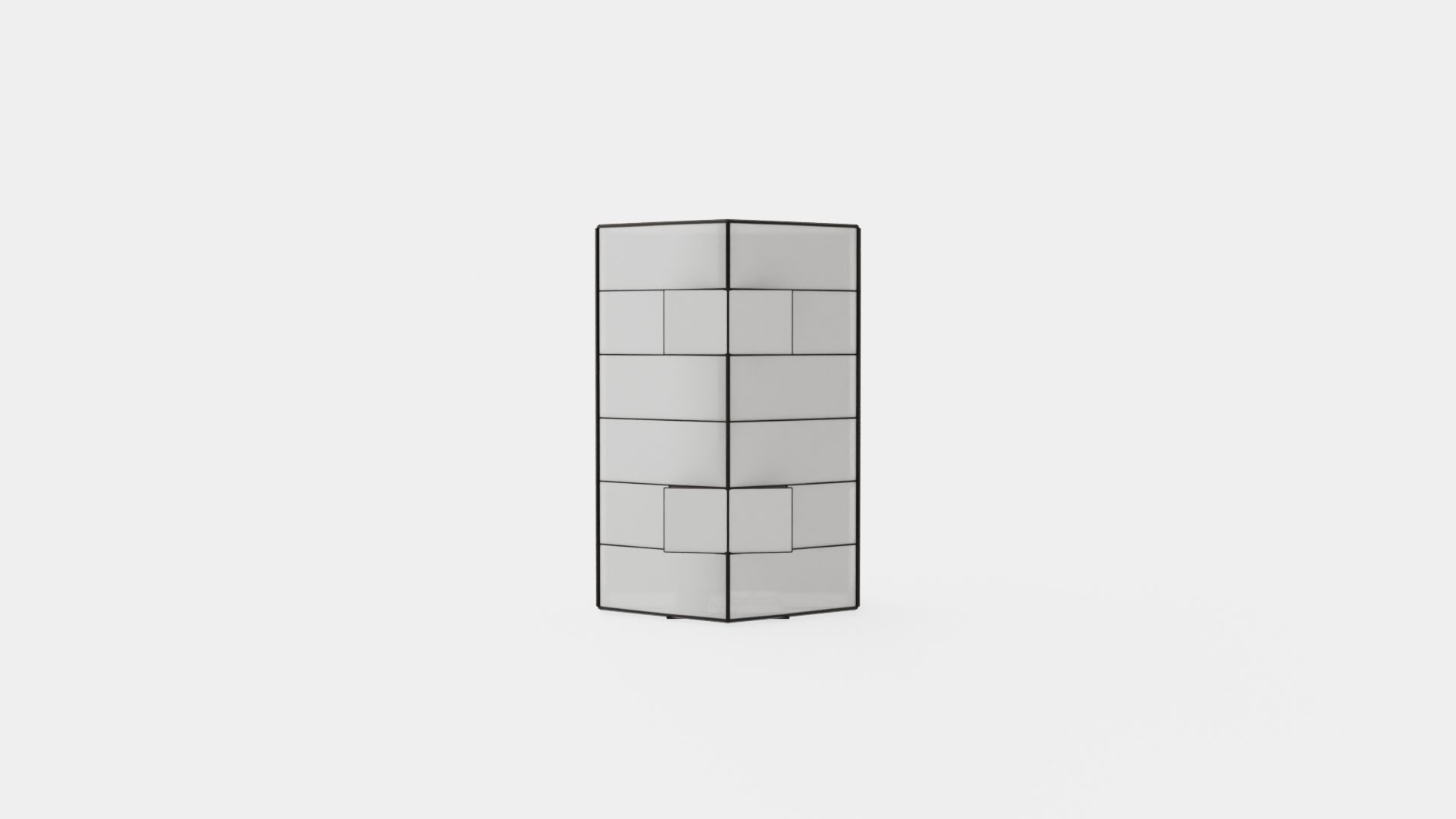 Greenhouse Merkur 9900 Glass Black Low-poly 3D model_5