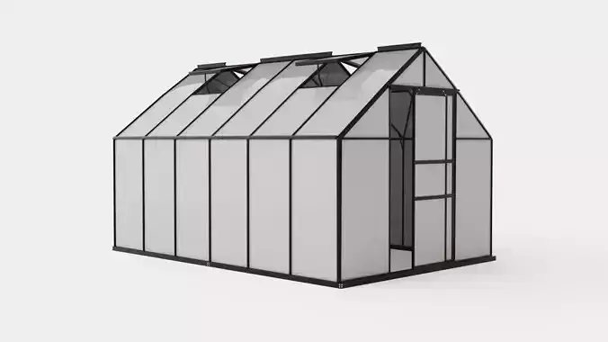 Greenhouse Merkur 9900 Glass Black Low-poly 3D model
