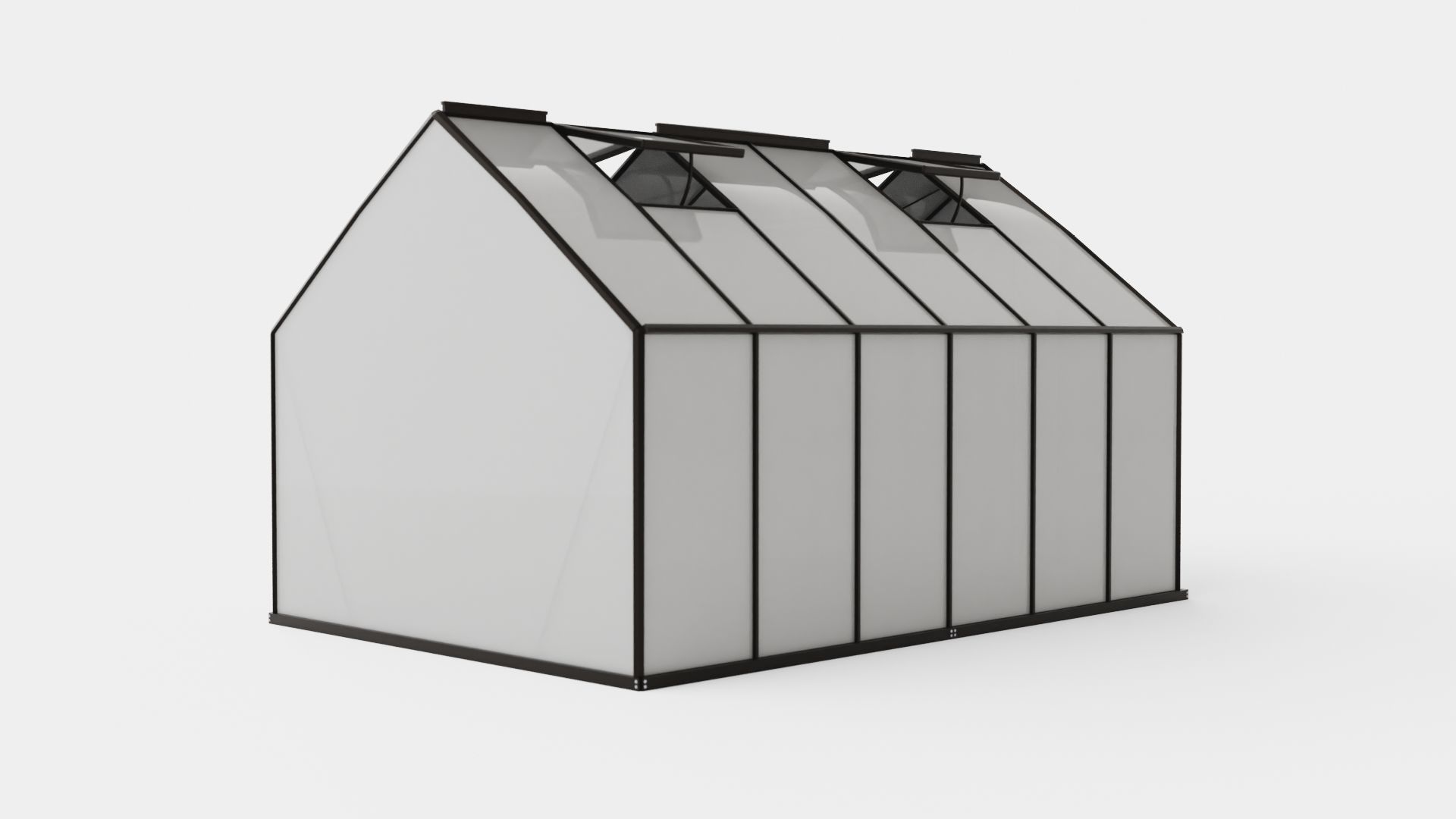 Greenhouse Merkur 9900 Glass Black Low-poly 3D model_3
