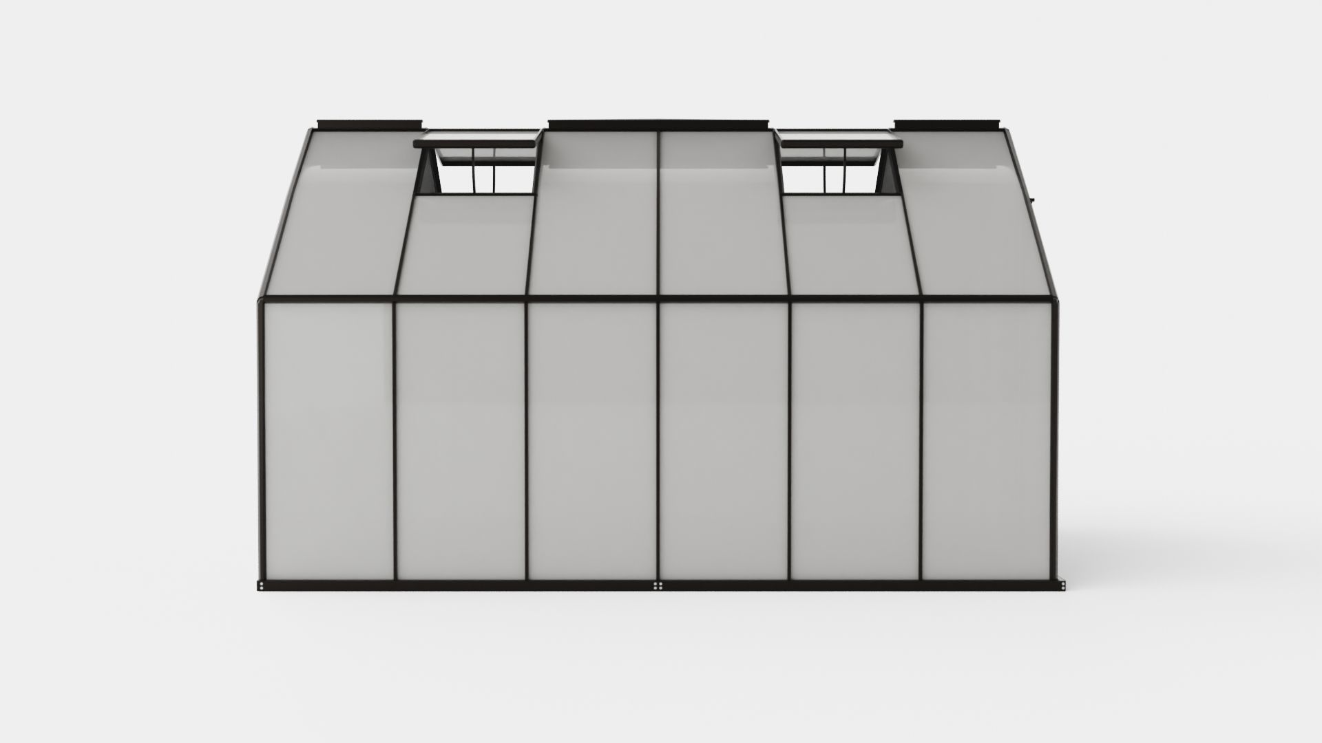 Greenhouse Merkur 9900 Glass Black Low-poly 3D model_2