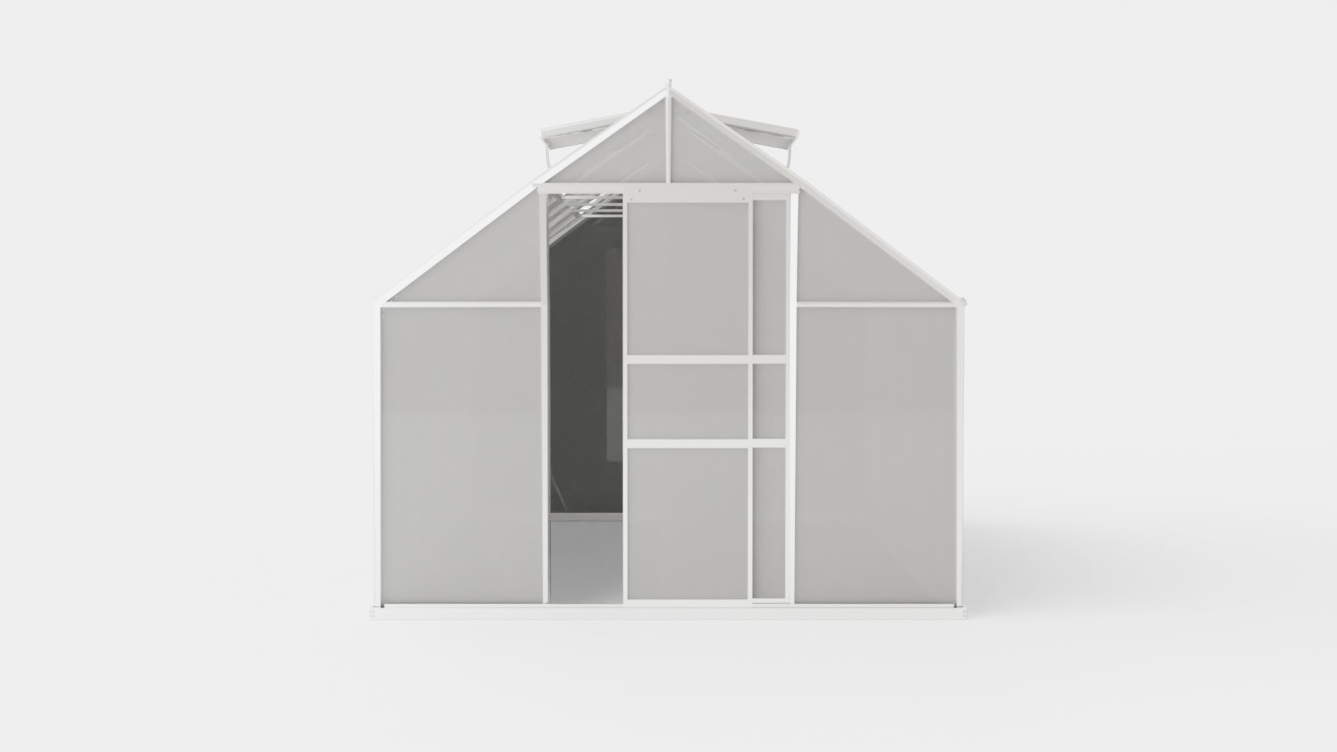 Greenhouse Merkur 9900 Glass ALU Low-poly 3D model_1