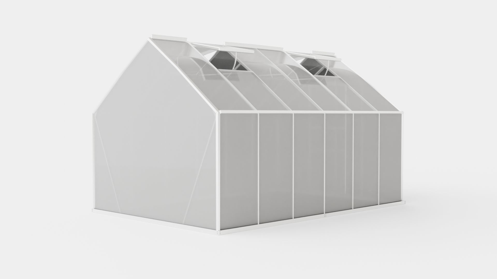 Greenhouse Merkur 9900 Glass ALU Low-poly 3D model_3