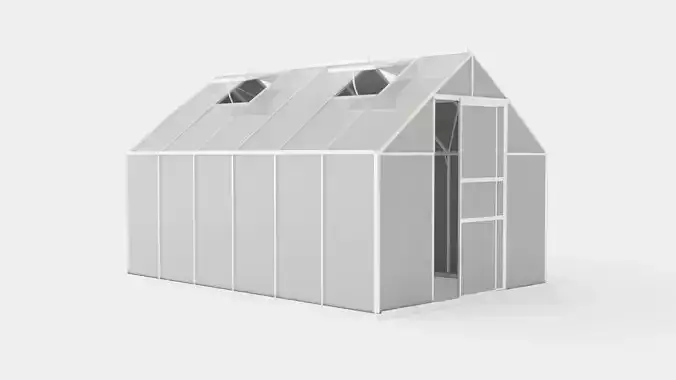 Greenhouse Merkur 9900 Glass ALU Low-poly 3D model