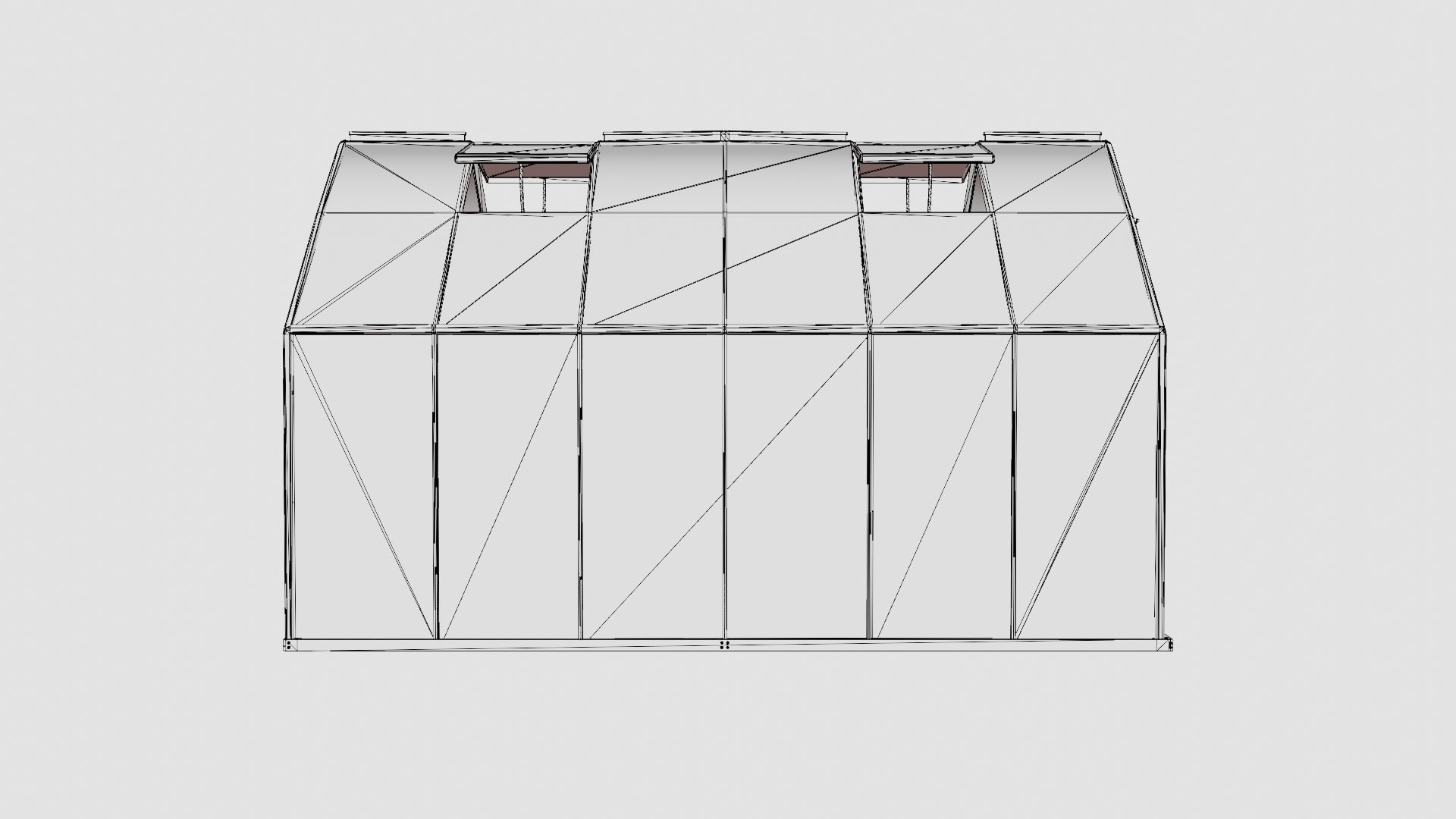 Greenhouse Merkur 9900 Glass ALU Low-poly 3D model_8