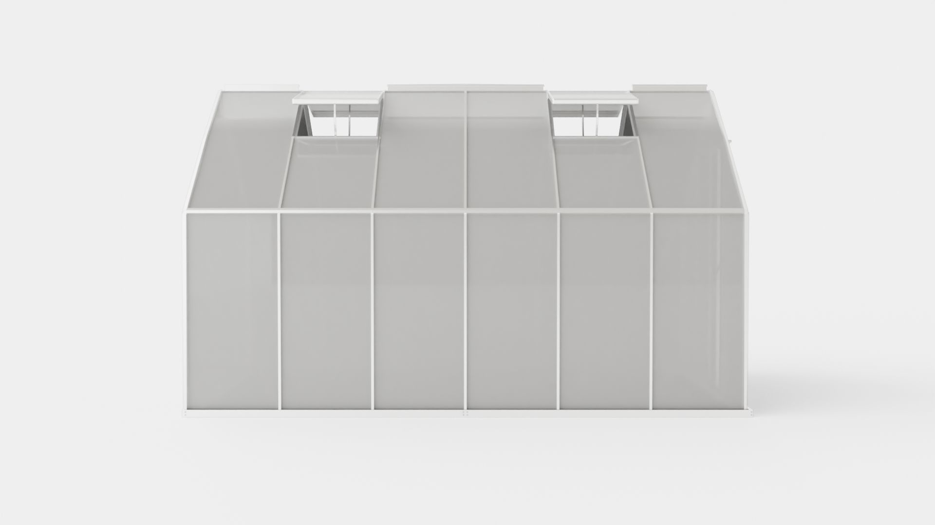 Greenhouse Merkur 9900 Glass ALU Low-poly 3D model_2