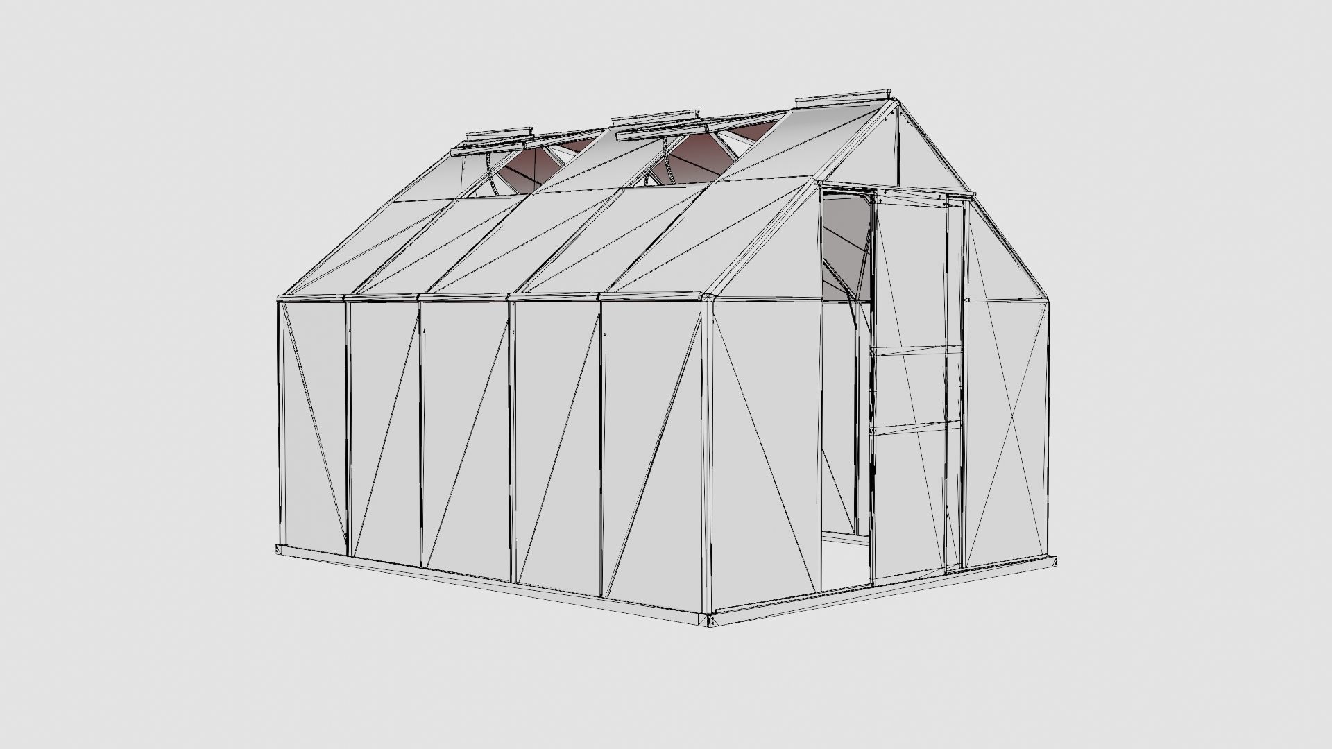 Greenhouse Merkur 8300 Poly Green Low-poly 3D model_7