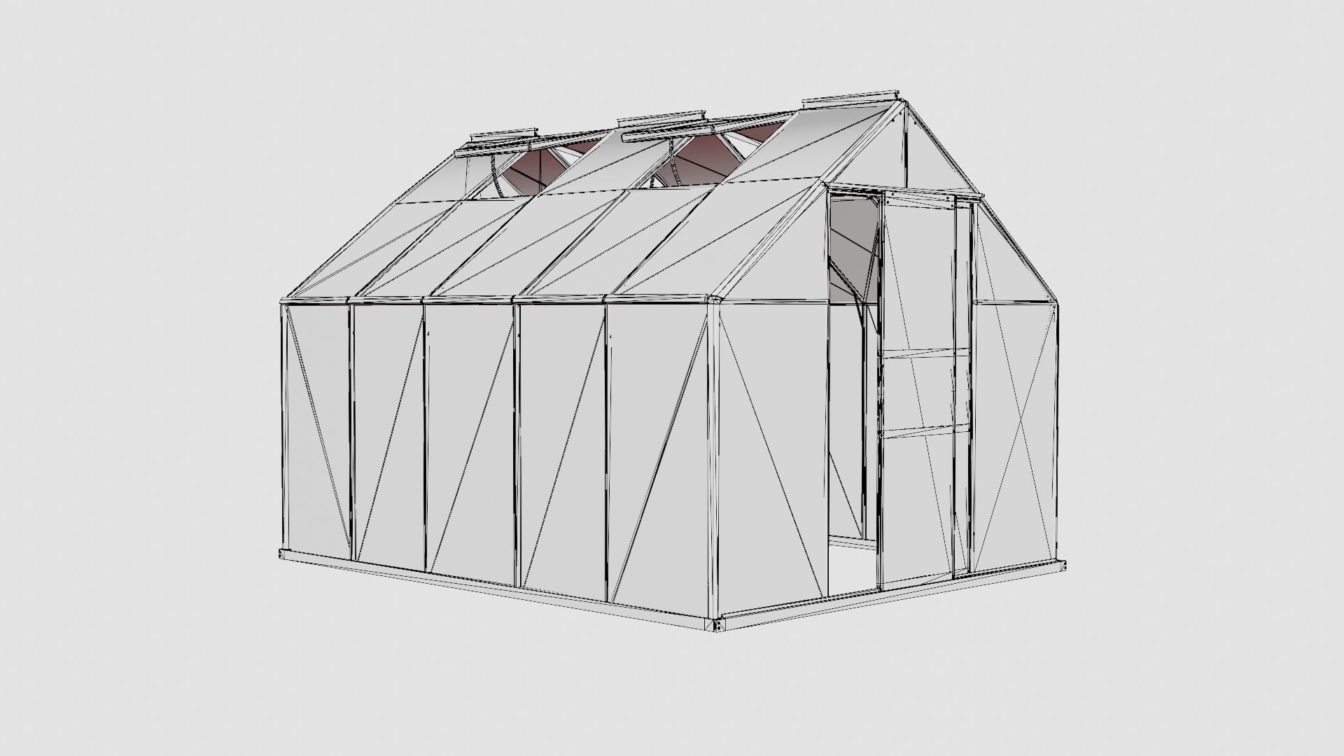 Greenhouse Merkur 8300 Poly Black Low-poly 3D model_7