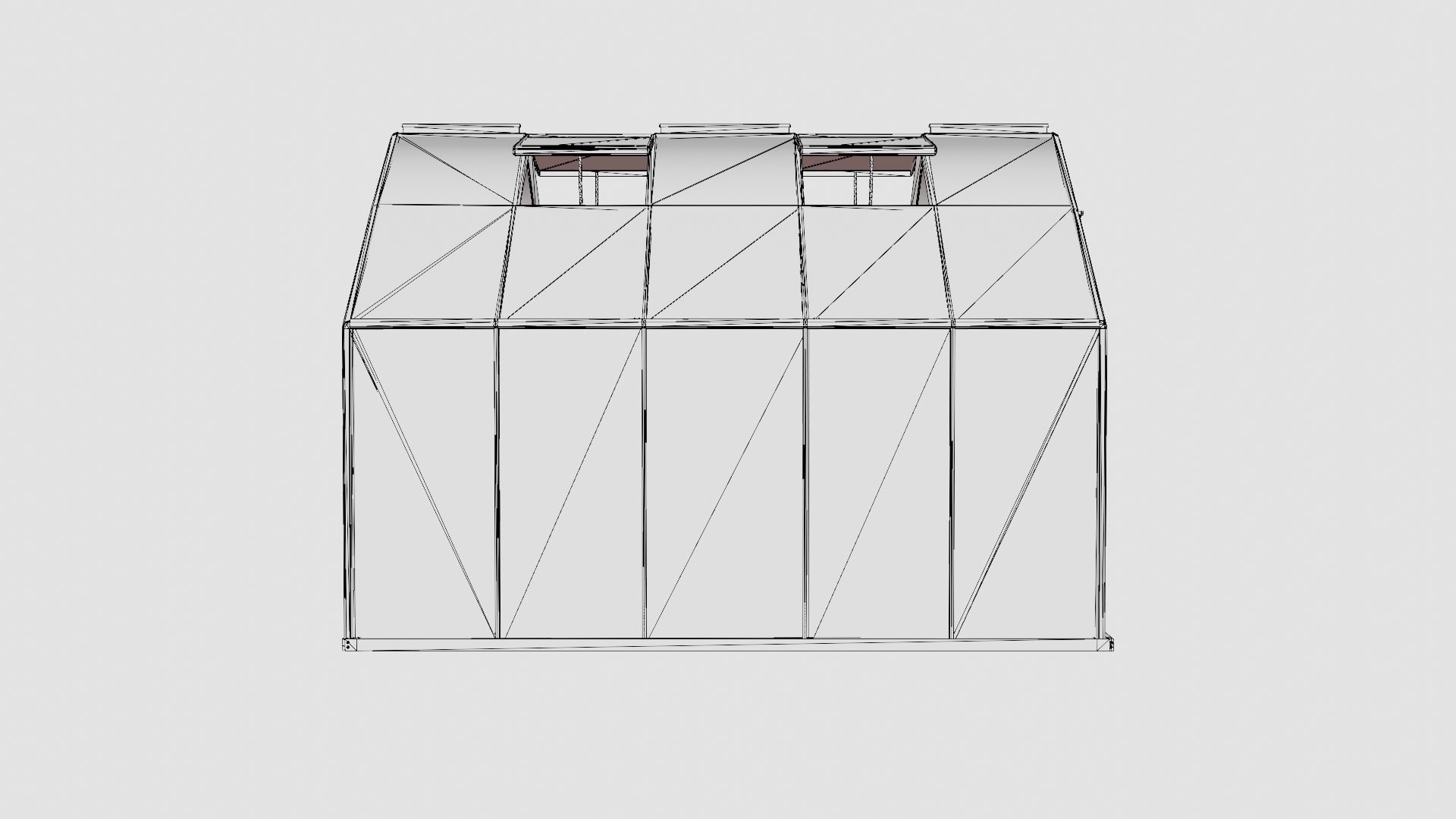 Greenhouse Merkur 8300 Poly ALU Low-poly 3D model_8