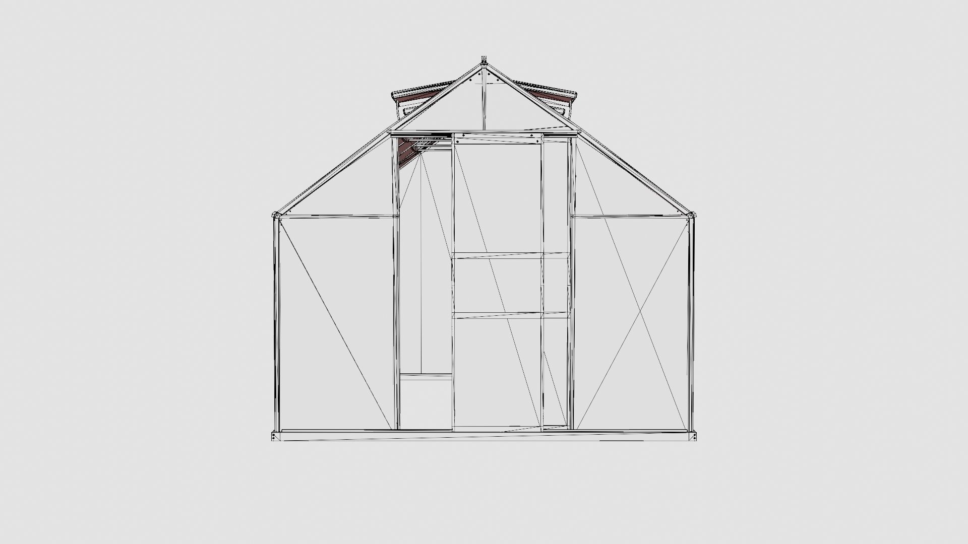 Greenhouse Merkur 8300 Poly ALU Low-poly 3D model_6