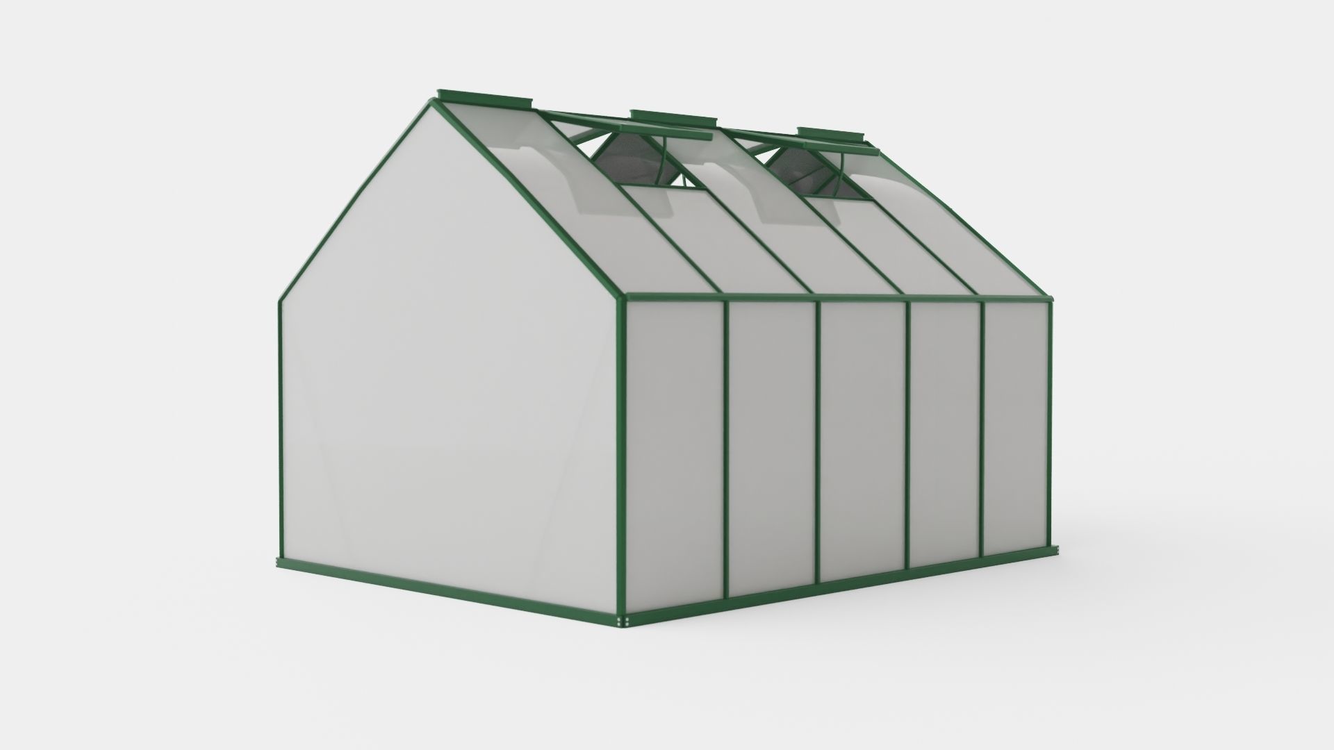 Greenhouse Merkur 8300 Glass Green Low-poly 3D model_3