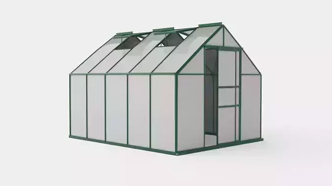 Greenhouse Merkur 8300 Glass Green Low-poly 3D model