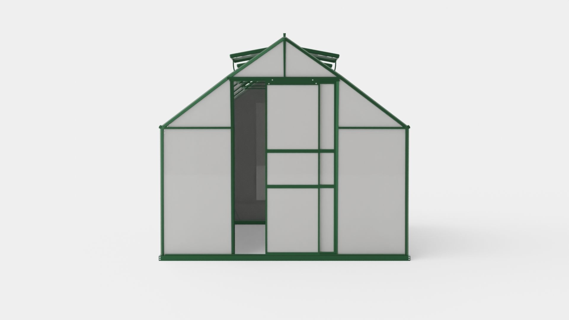 Greenhouse Merkur 8300 Glass Green Low-poly 3D model_1
