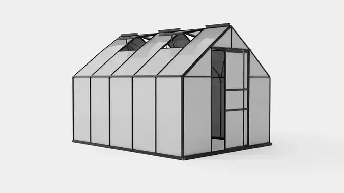 Greenhouse Merkur 8300 Glass Black Low-poly 3D model