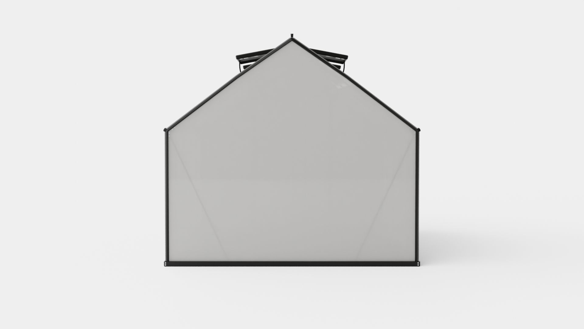 Greenhouse Merkur 8300 Glass Black Low-poly 3D model_4