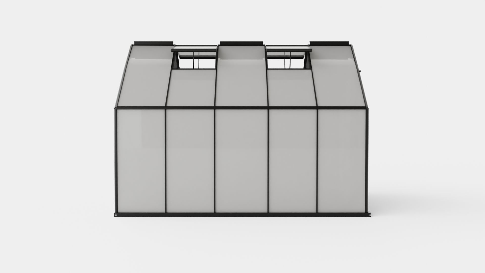 Greenhouse Merkur 8300 Glass Black Low-poly 3D model_2