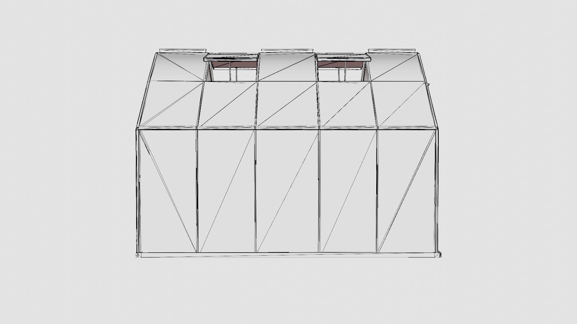 Greenhouse Merkur 8300 Glass Black Low-poly 3D model_8