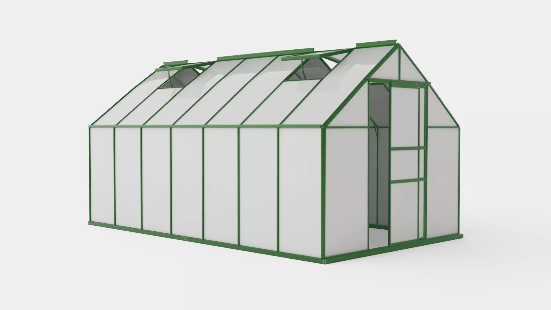 Greenhouse Merkur 6700 Glass Green Low-poly 3D model_0