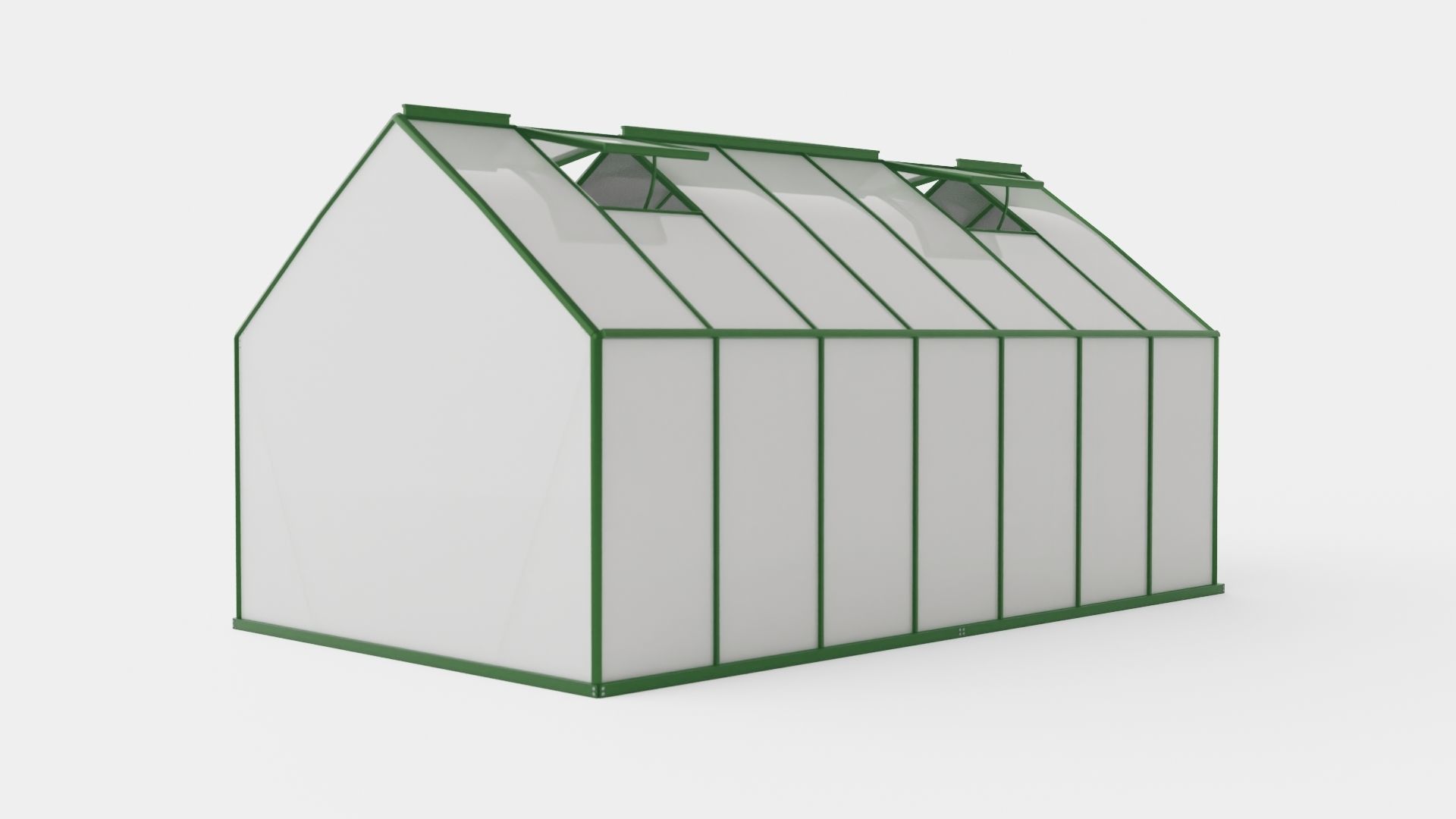 Greenhouse Merkur 6700 Glass Green Low-poly 3D model_3