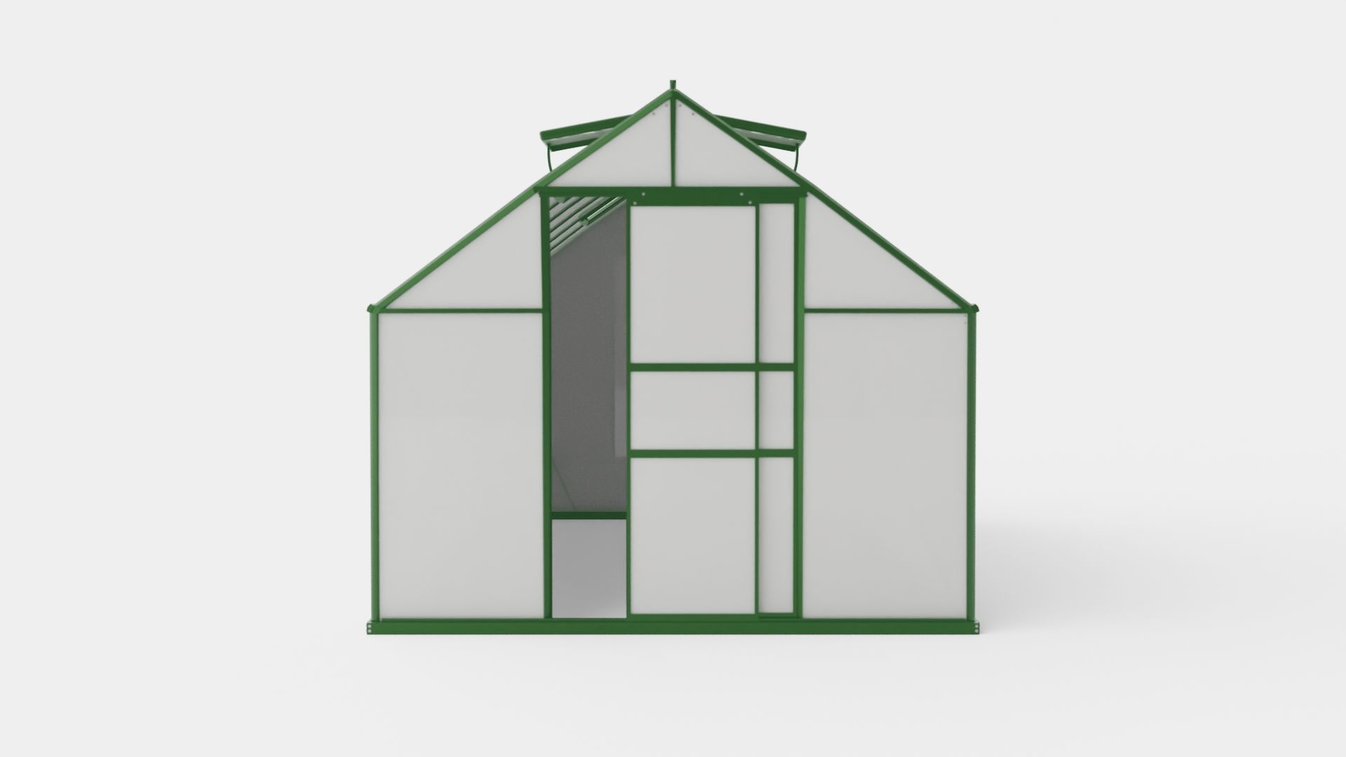 Greenhouse Merkur 6700 Glass Green Low-poly 3D model_1