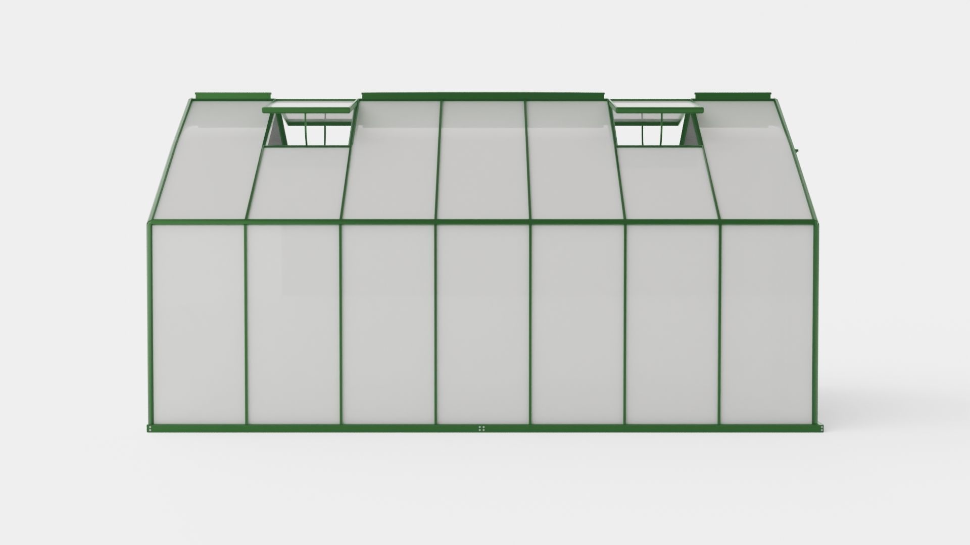 Greenhouse Merkur 6700 Glass Green Low-poly 3D model_2