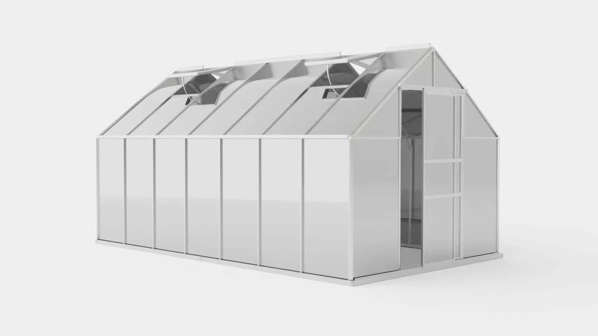 Greenhouse Merkur 6700 Glass ALU Low-poly 3D model_0
