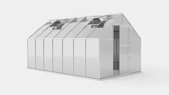 Greenhouse Merkur 6700 Glass ALU Low-poly 3D model