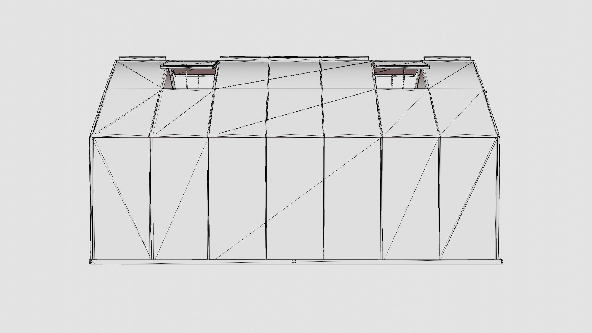 Greenhouse Merkur 6700 Glass ALU Low-poly 3D model_8