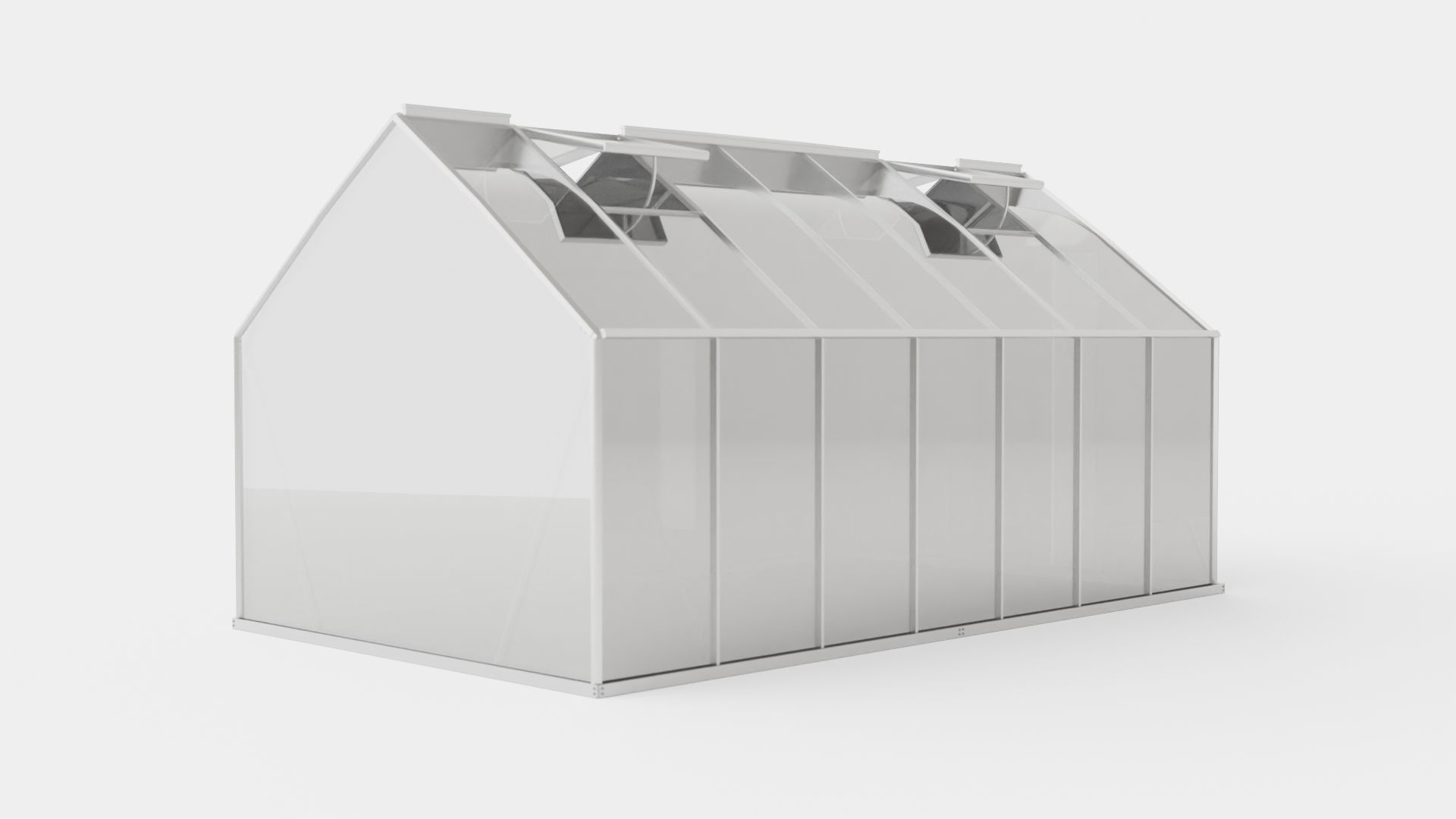 Greenhouse Merkur 6700 Glass ALU Low-poly 3D model_3
