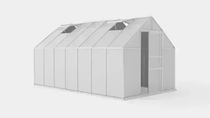 Greenhouse Merkur 11500 Poly ALU Low-poly 3D model Greenhouse Merkur 11500 Poly ALU Low-poly 3D model