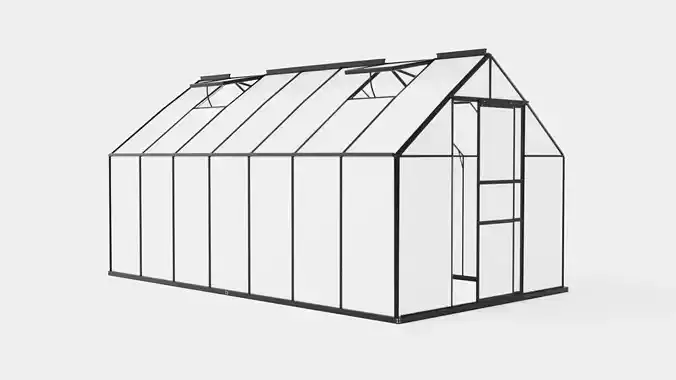 Greenhouse Merkur 11500 Poly Black Low-poly 3D model Greenhouse Merkur 11500 Poly Black Low-poly 3D model