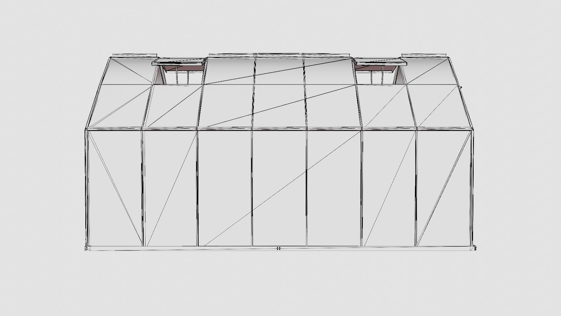 Greenhouse Merkur 11500 Poly ALU Low-poly 3D model_8